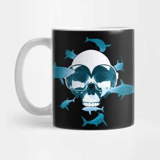 Scuba diving Skull and Sharks Mug